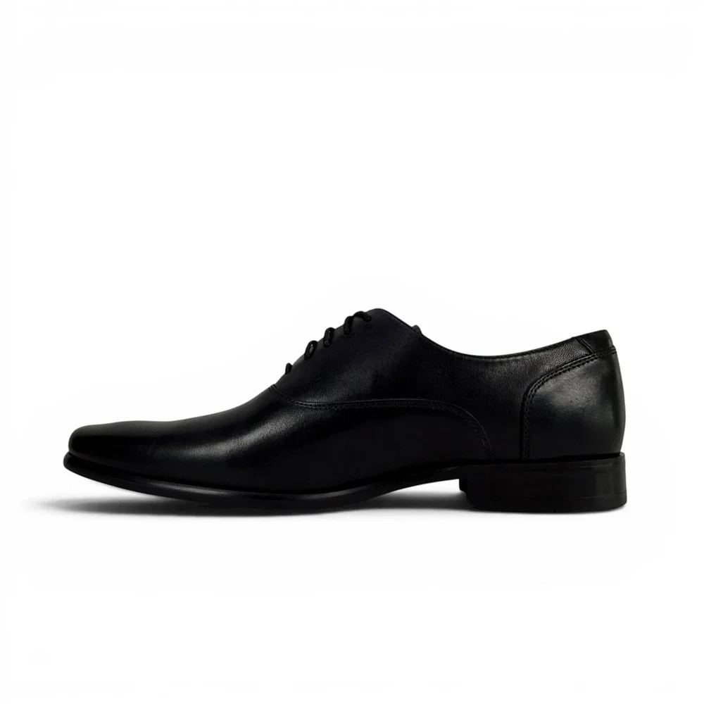 Florsheim Postino Oxford Plain Toe Bal Mens 10 D Black Leather Dress Shoes 15195